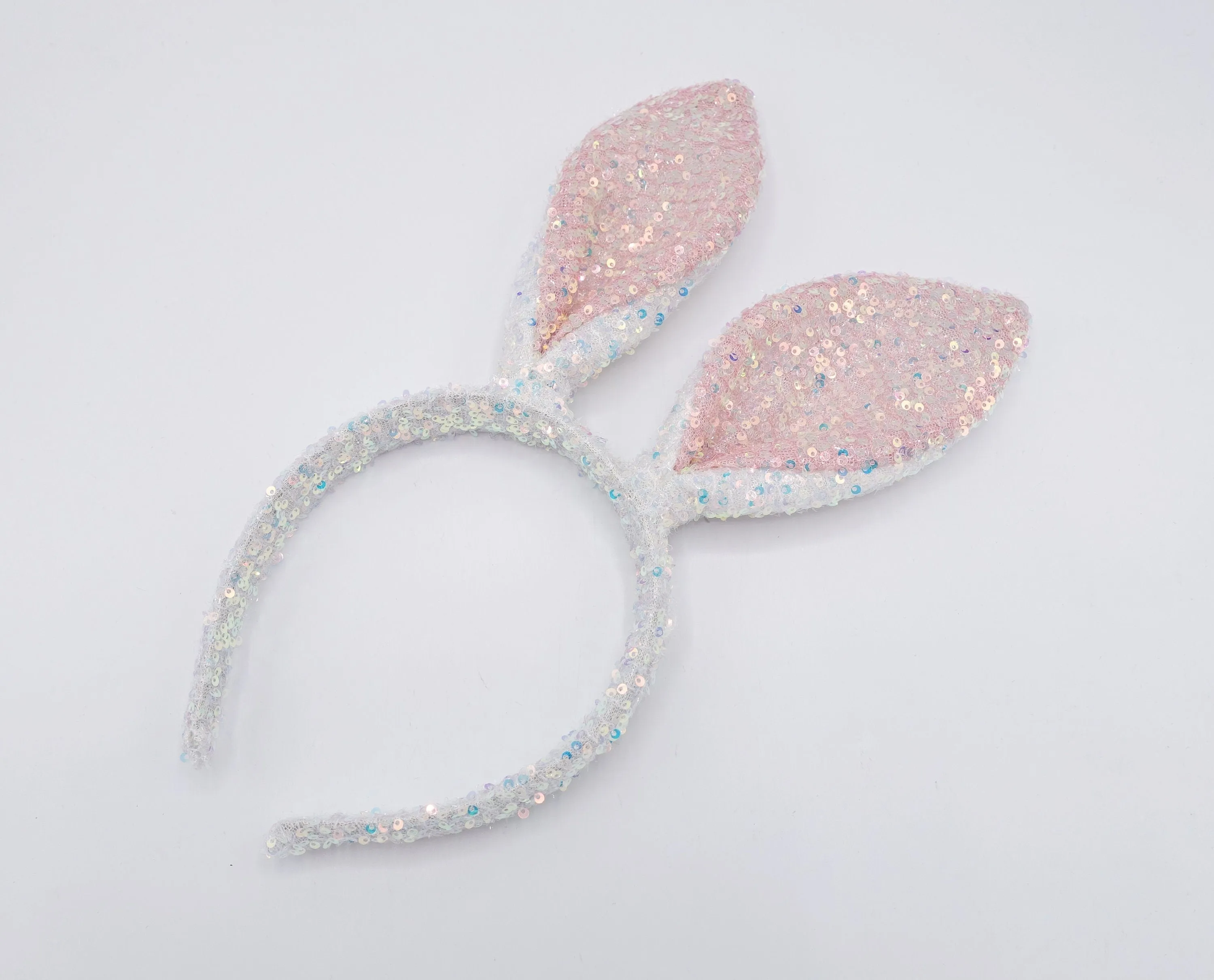 sequin spangle bunny ear headband for a girl