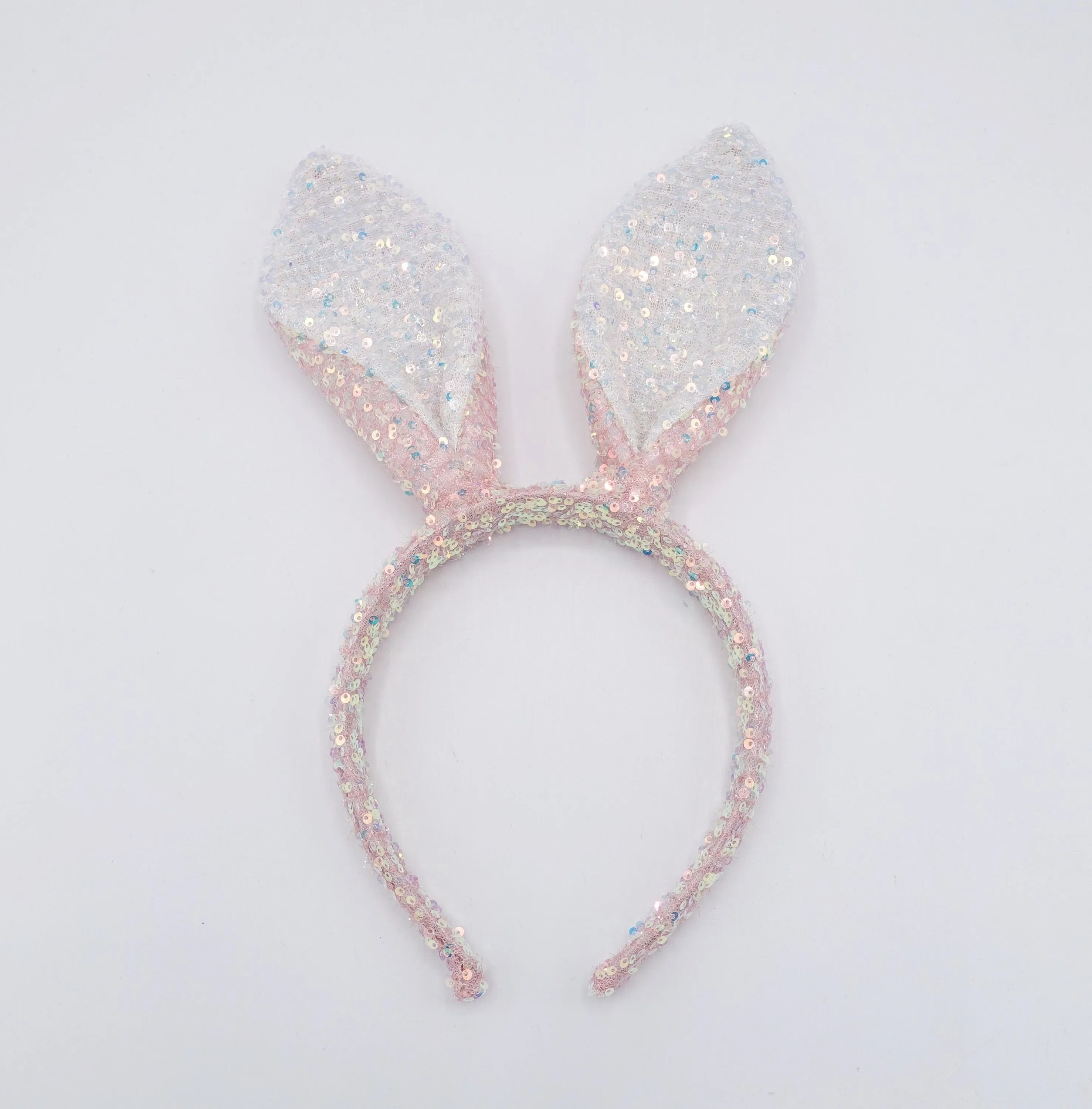 sequin spangle bunny ear headband for a girl