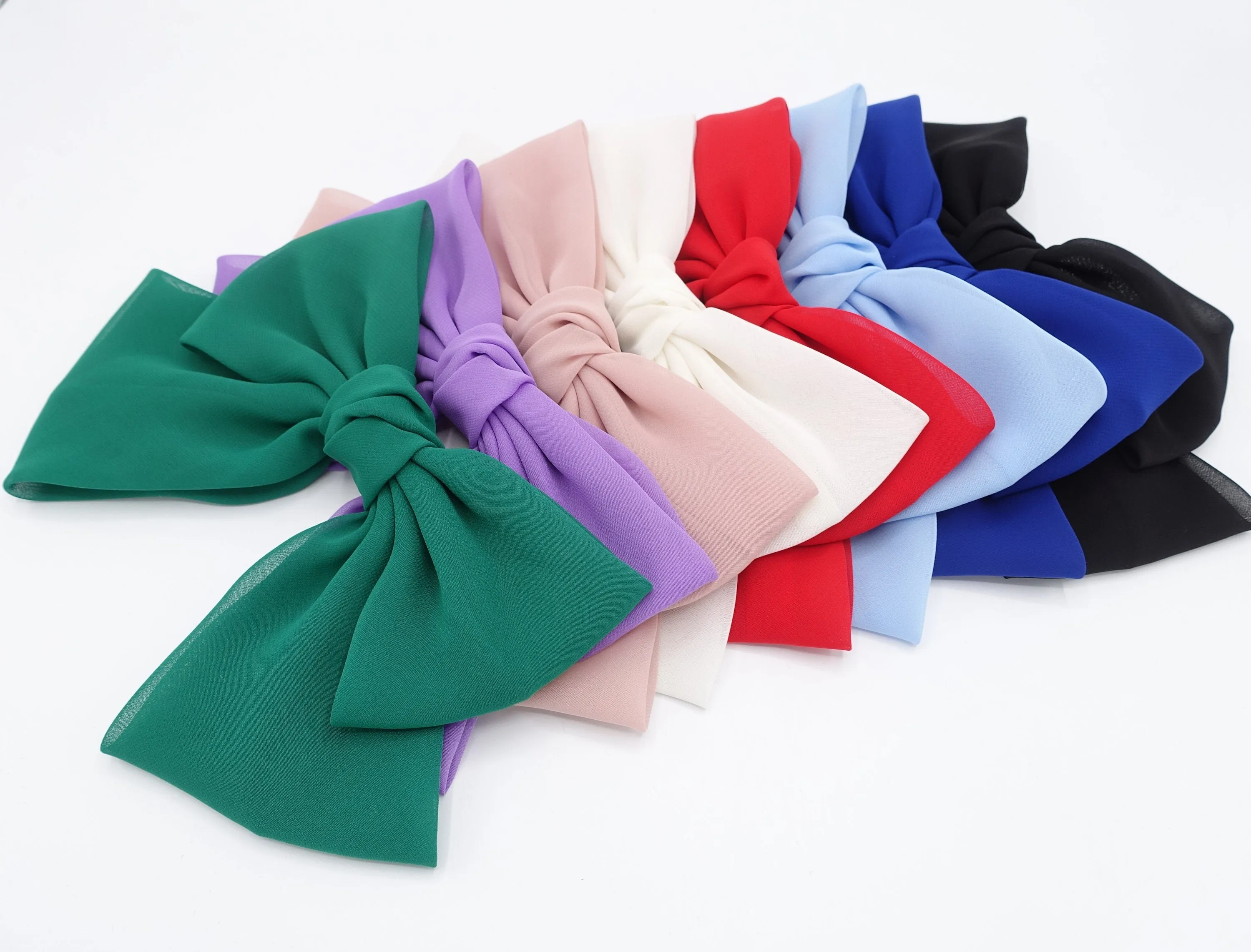 silky chiffon big K bow feminine hair accessory for women