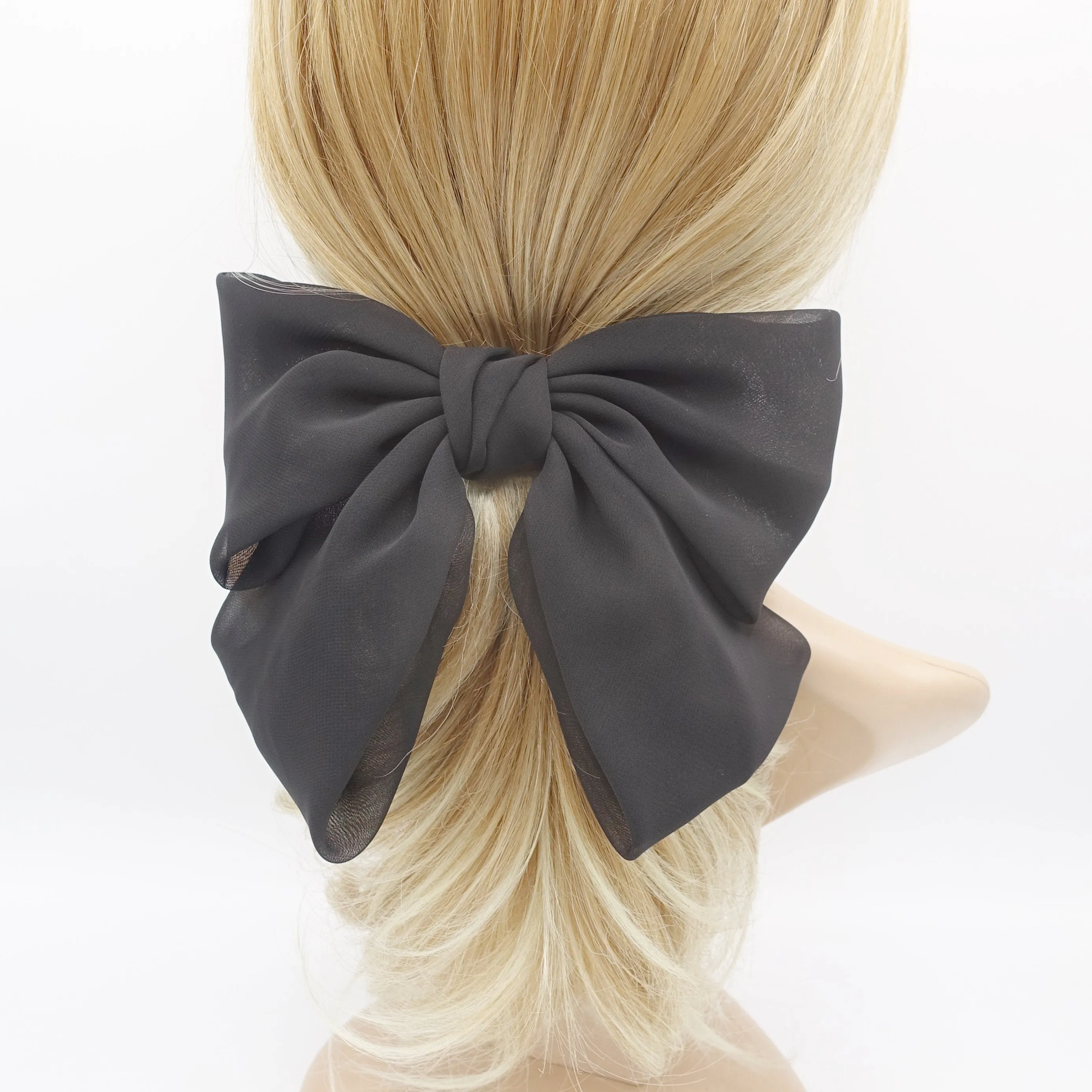 silky chiffon big K bow feminine hair accessory for women