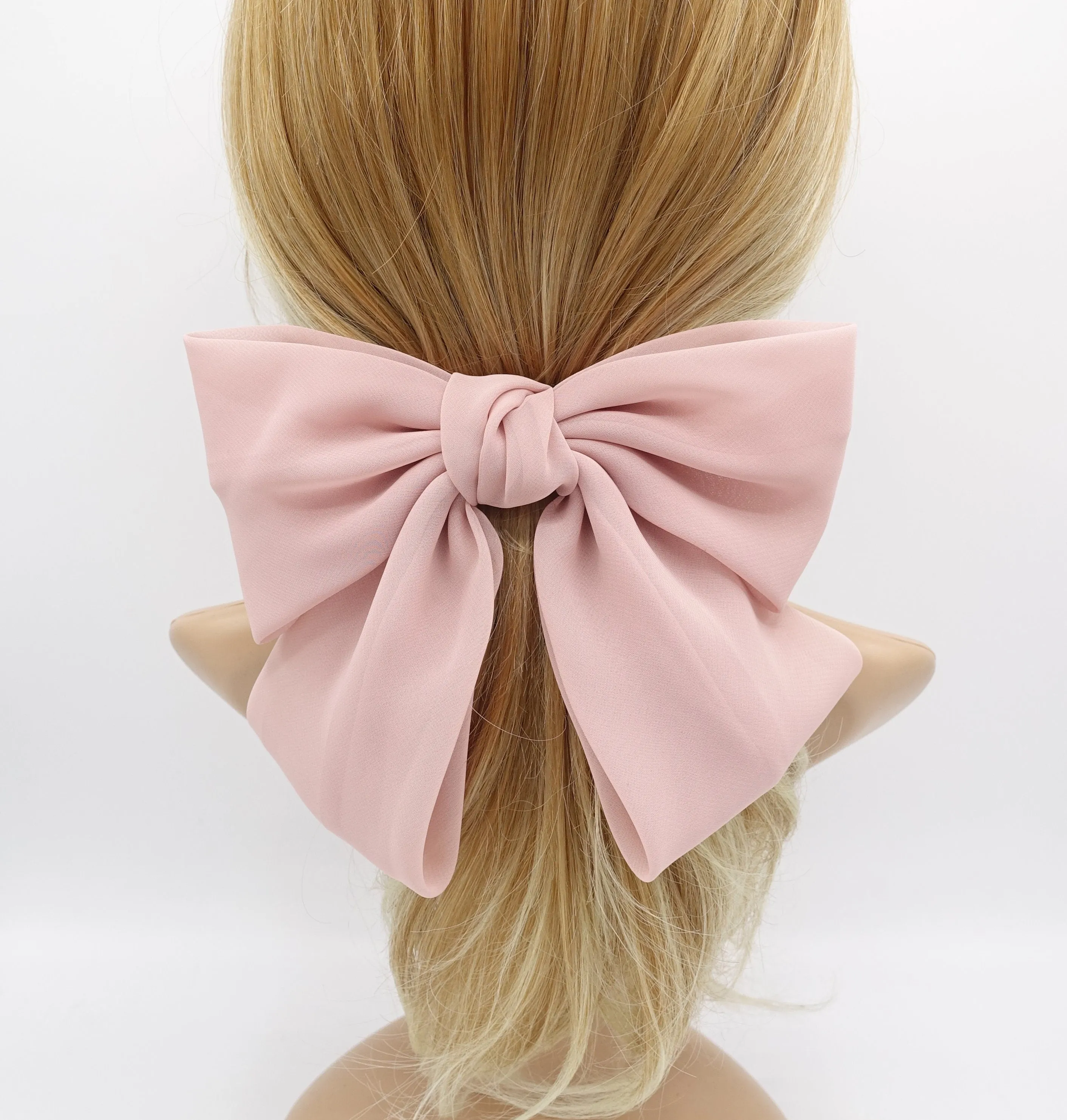 silky chiffon big K bow feminine hair accessory for women