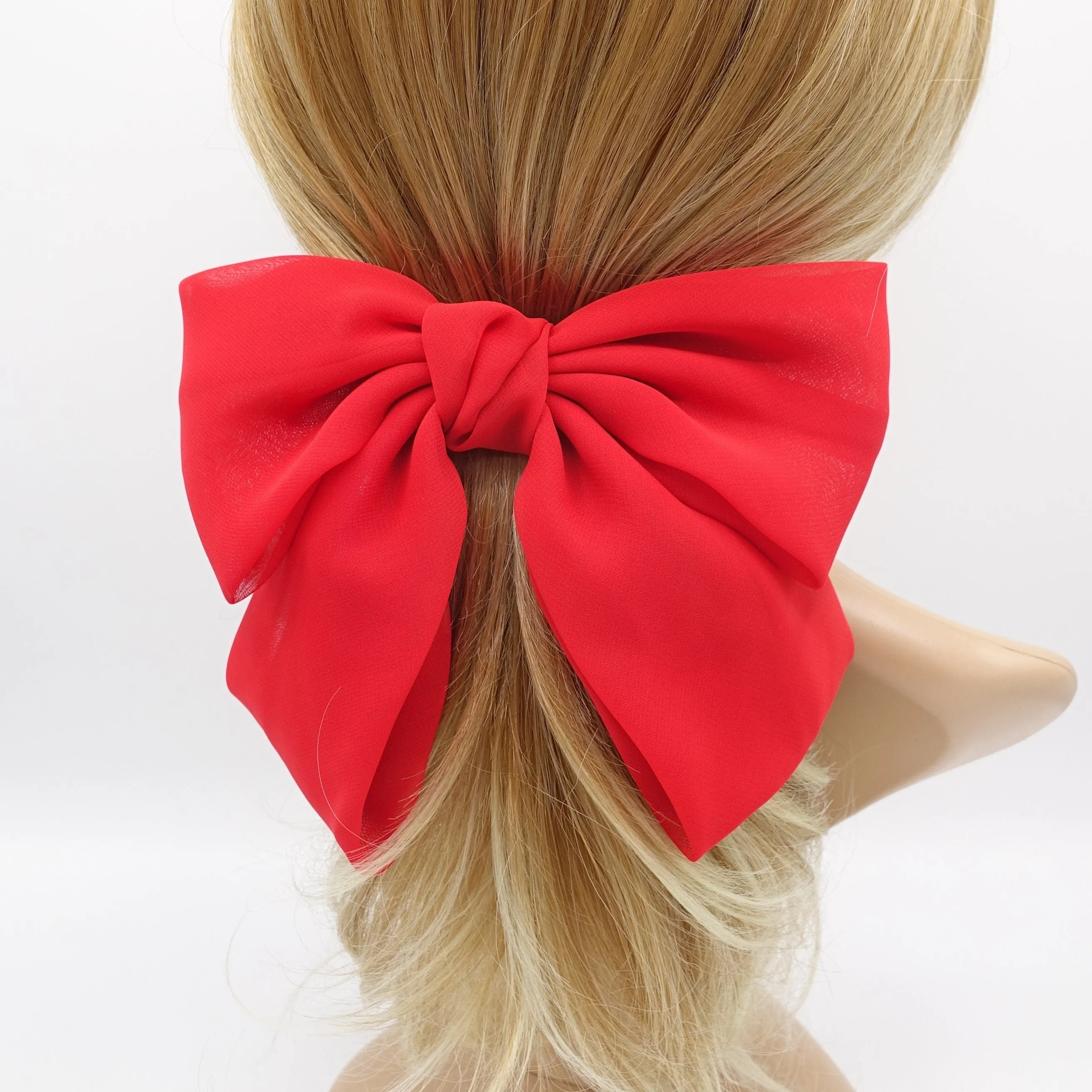 silky chiffon big K bow feminine hair accessory for women