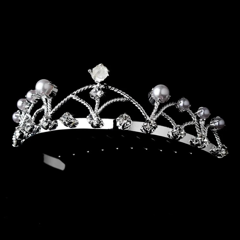 Silver and Pearl Flower Girl Tiara