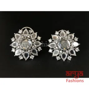 Silver Cubic Zirconia Round Studs