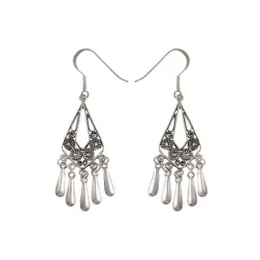 Silver Dangle Chandelier Earrings