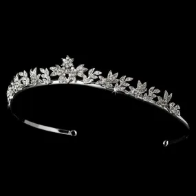 Silver Floral Tiara