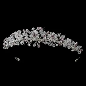 Silver Light Amethyst & Swarovski Crystal Tiara