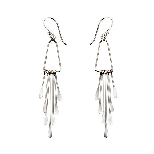 Silver Teardrop Chandelier Earrings