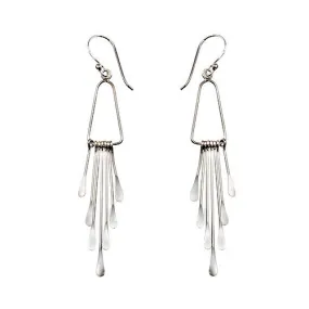 Silver Teardrop Chandelier Earrings