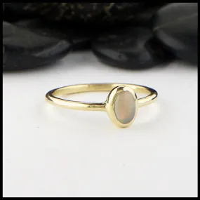 Simple Opal Ring in Yellow Gold