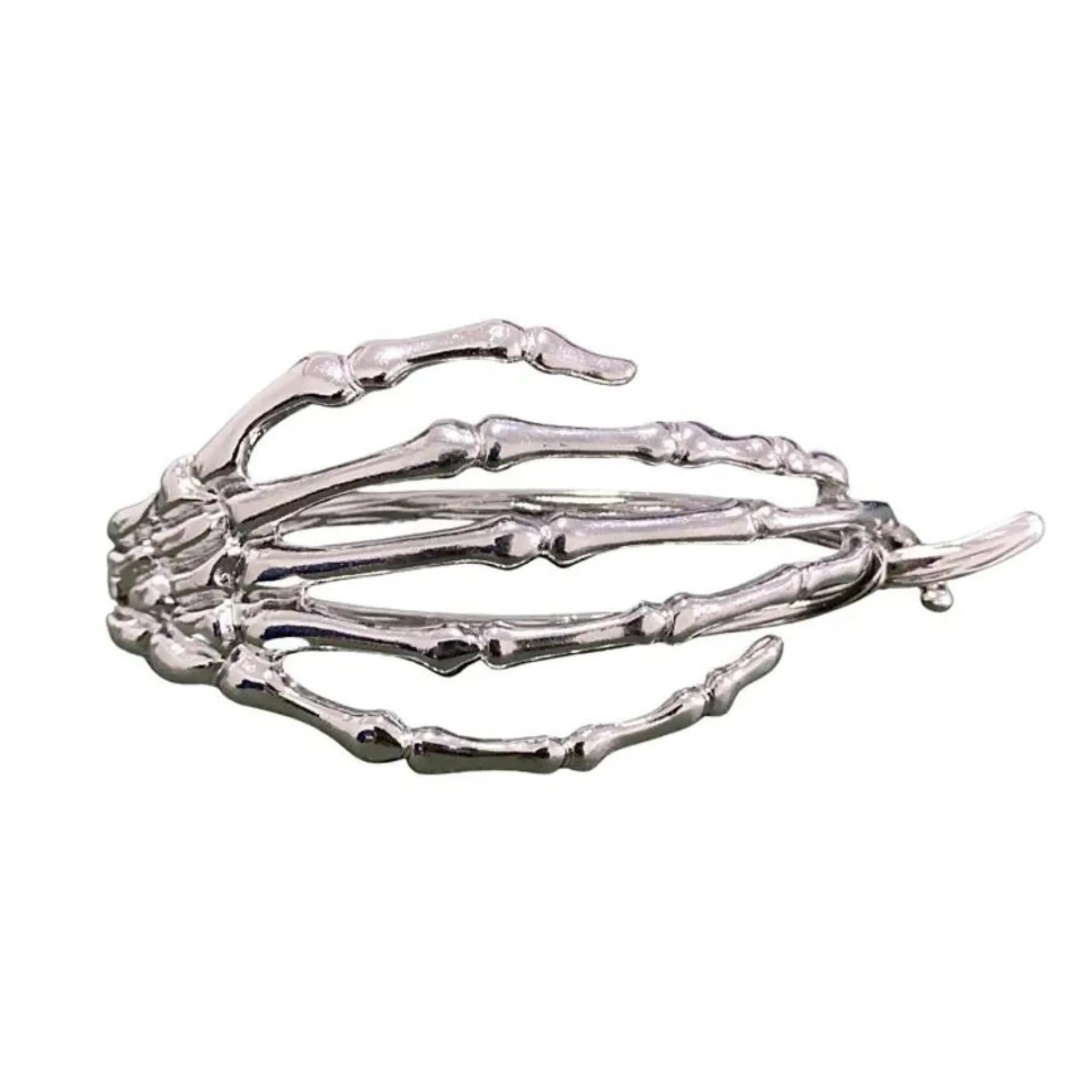 Skeleton Hand Barrette in Silver