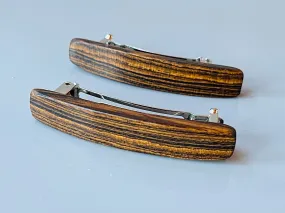 Small Bocote wooden barrettes hair clips for fine hair