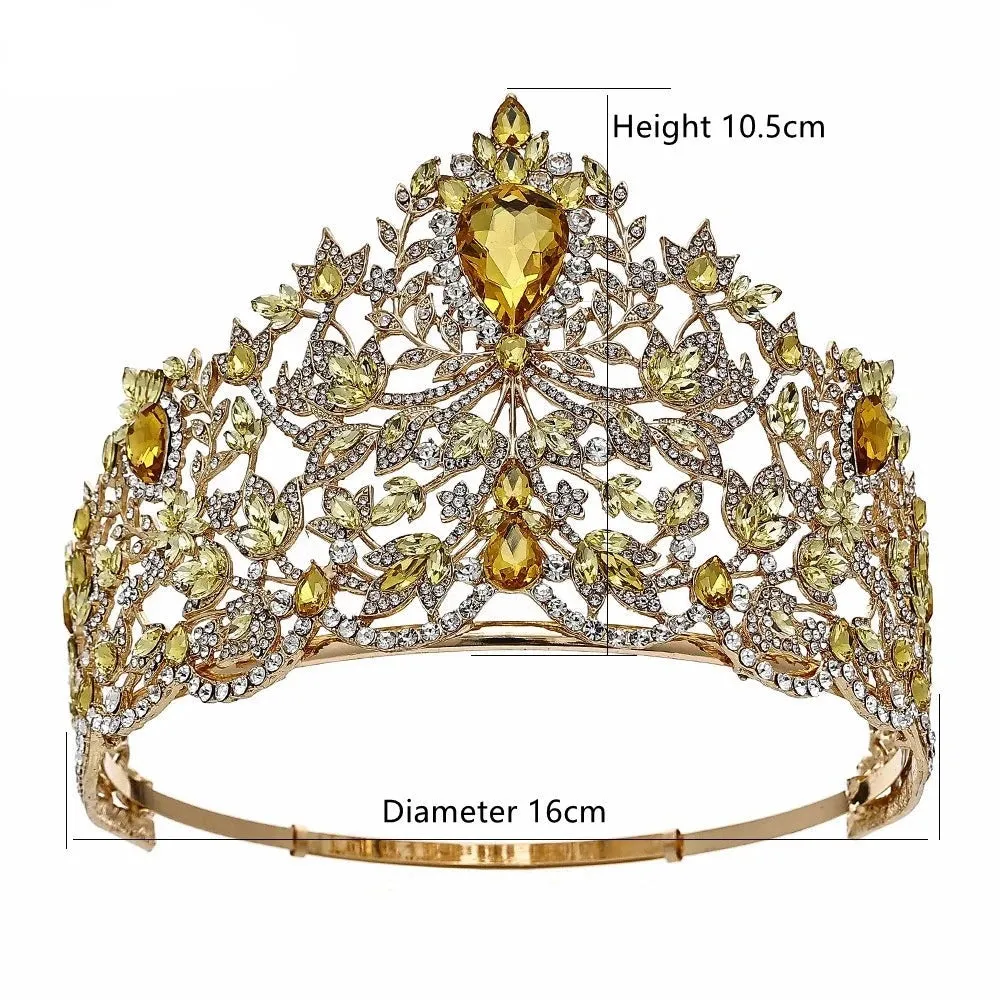 Sparkly European Crown Tiara Hair Jewelry Crystal Rhinestone Accessory