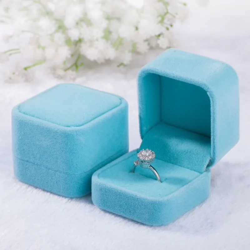 Square Velvet Wedding Ring Boxes - More Colors Available