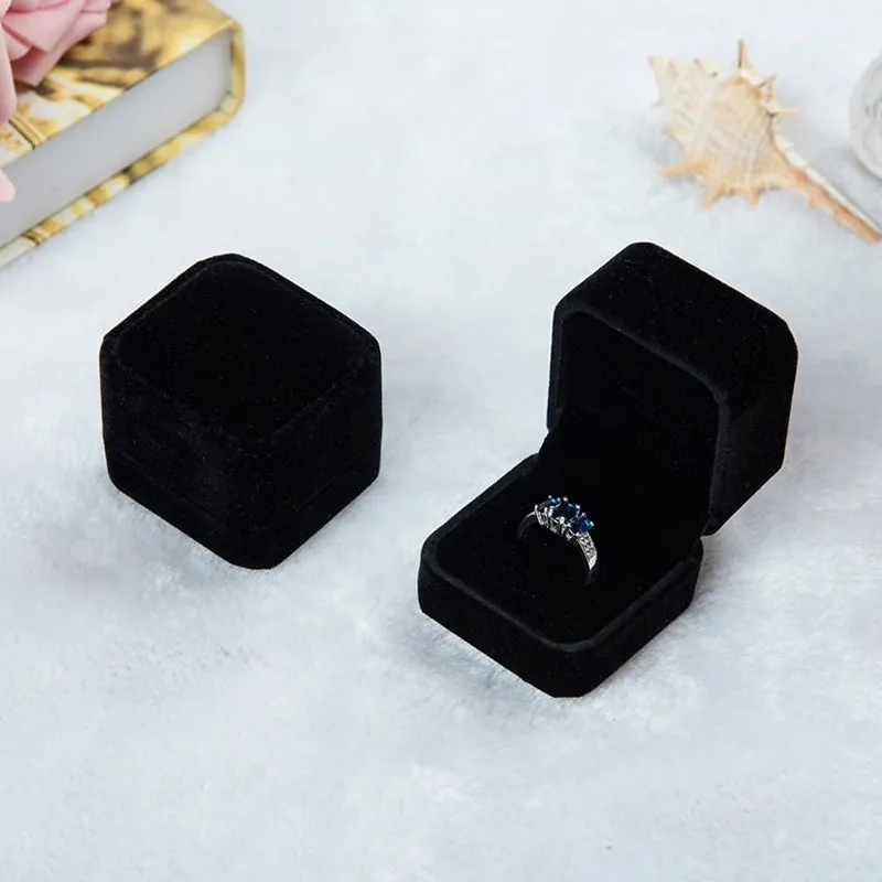 Square Velvet Wedding Ring Boxes - More Colors Available