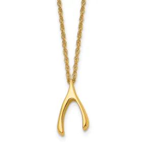 Staless Steel Polished Wishbone Necklace