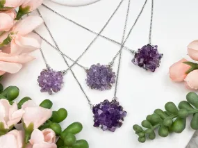 Sterling Silver Amethyst Cluster Necklace