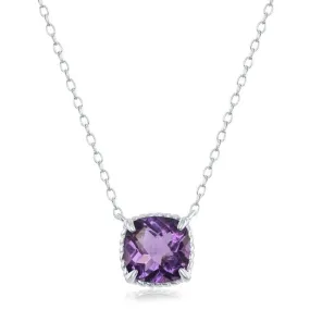 Sterling Silver Amethyst Station Necklace