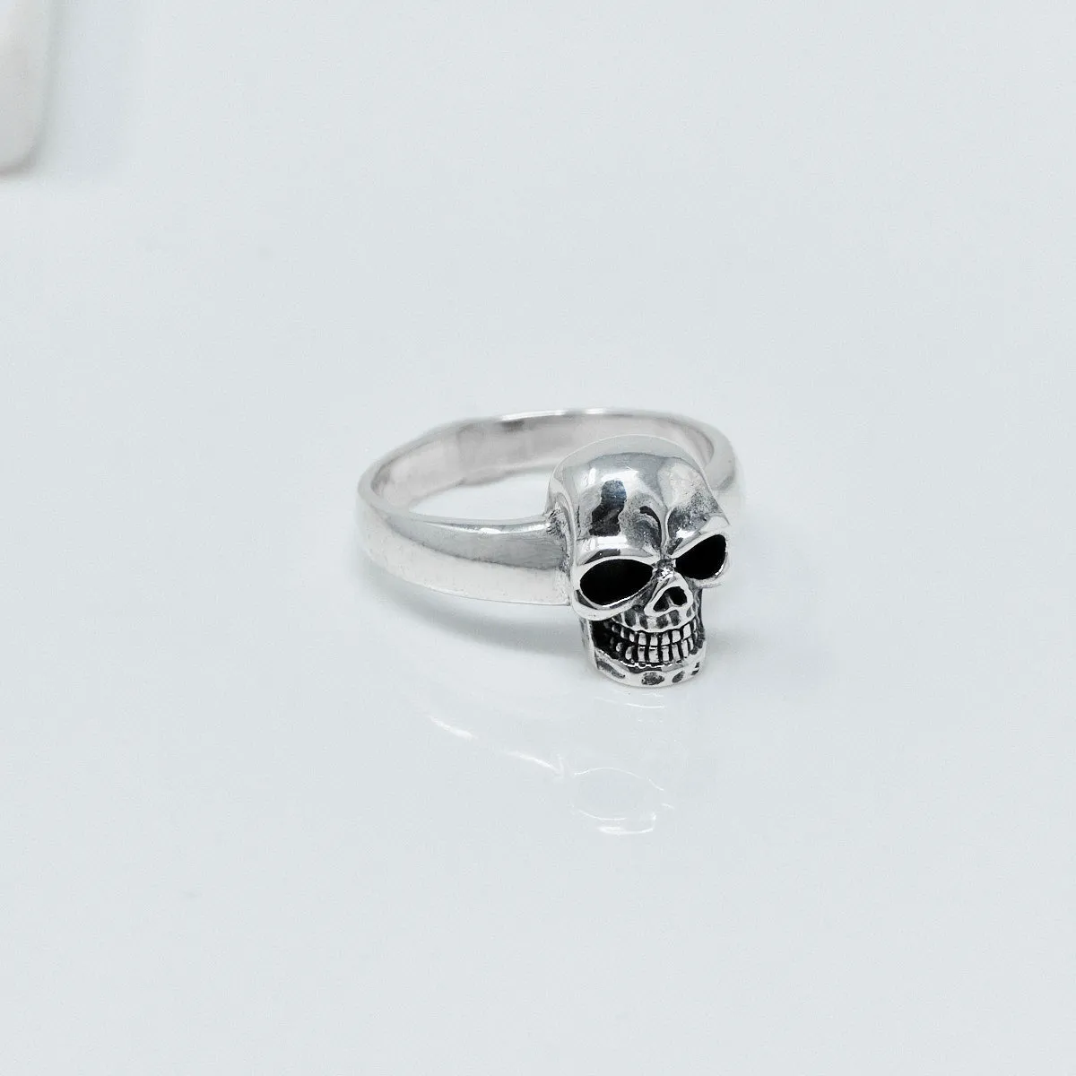 Sterling Silver Band Skull Polished Ring For Men And Women