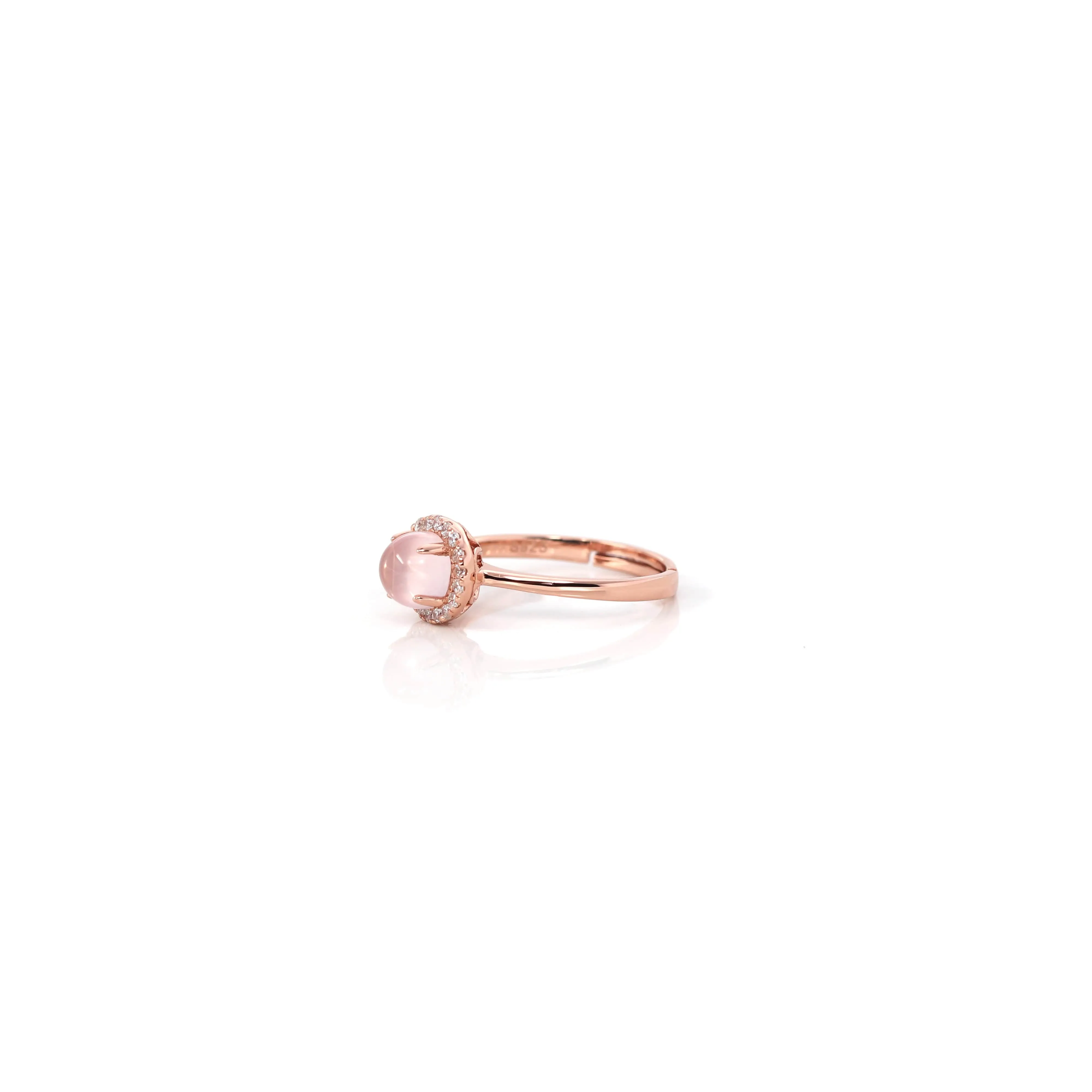 Sterling Silver Cabochon Rose Quartz Ring