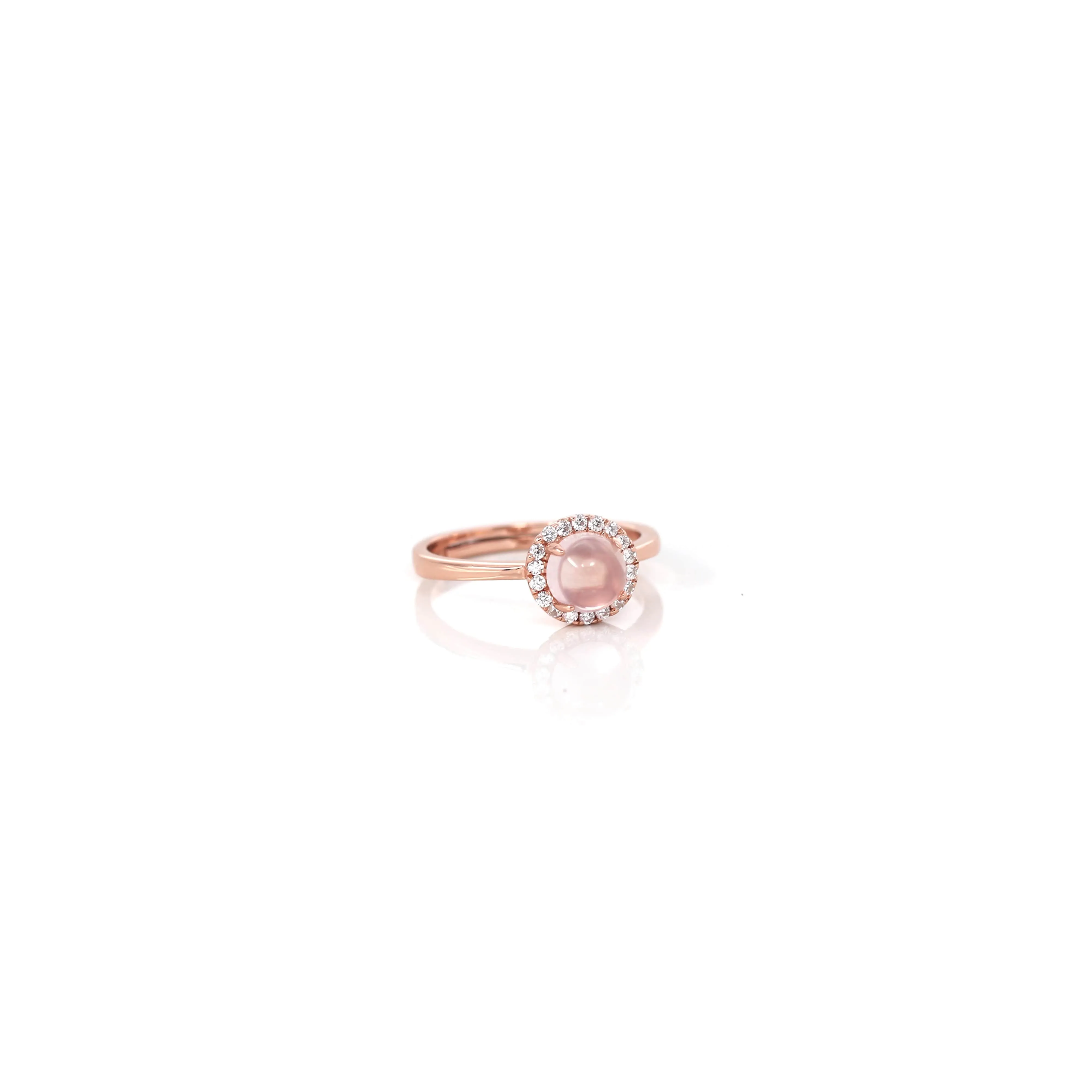 Sterling Silver Cabochon Rose Quartz Ring