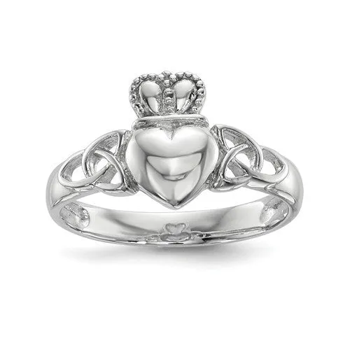 Sterling Silver Celtic Knot Claddagh Ring