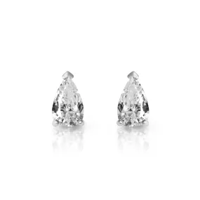 Sterling silver pear 7 mm moissanite stud earrings