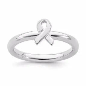 Sterling Silver Stackable Expressions Awareness Ribbon Ring