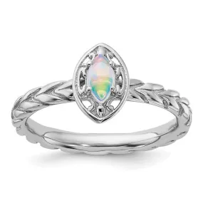 Sterling Silver Stackable Expressions Created Opal Marquise Ring