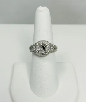 Stunning Natural Diamond 14k White Gold Engagement Ring Mount