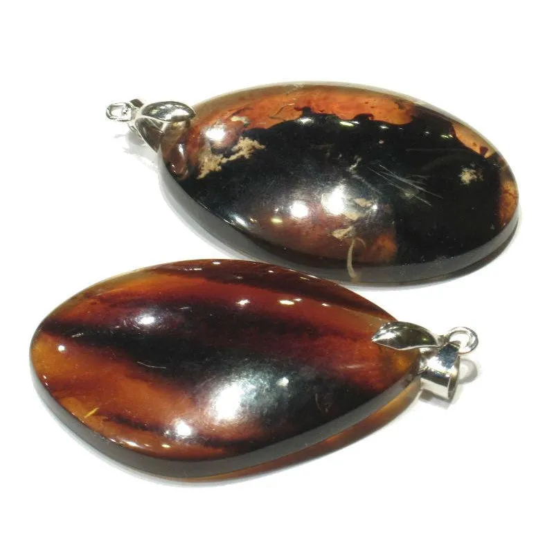 Sumatra Amber Pendant with Bale, Large