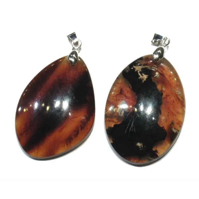 Sumatra Amber Pendant with Bale, Large