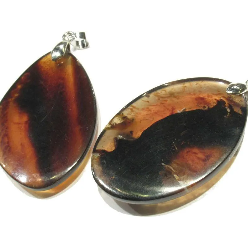 Sumatra Amber Pendant with Bale, Large