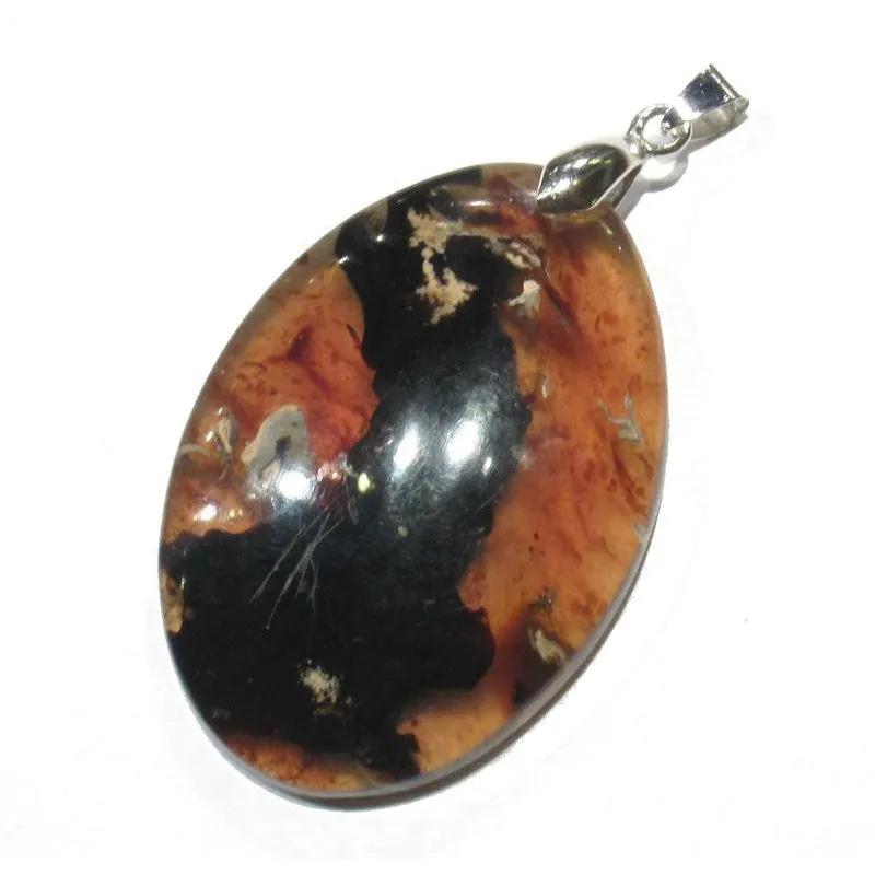 Sumatra Amber Pendant with Bale, Large