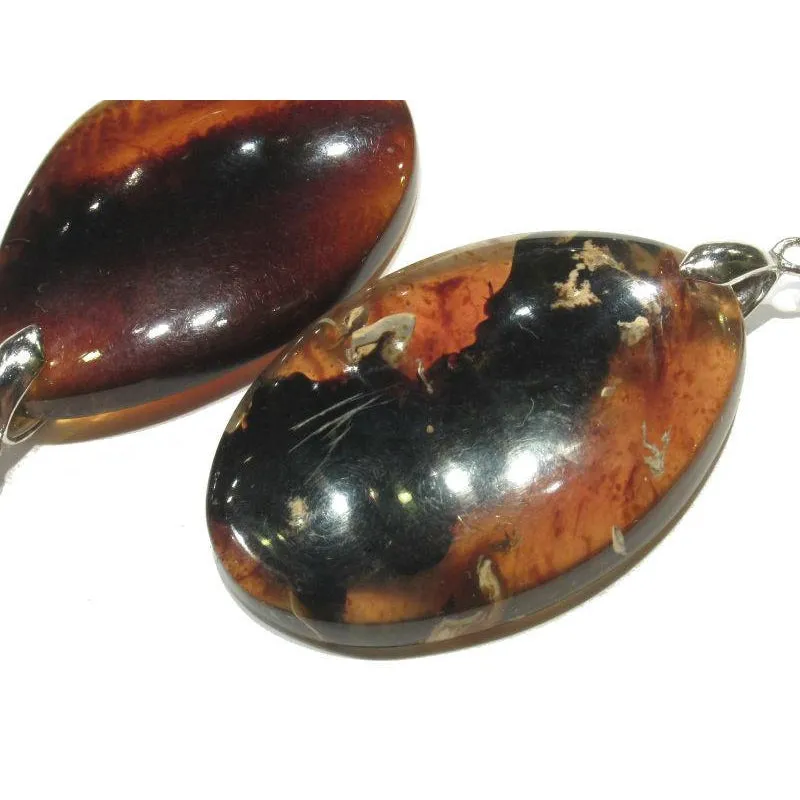 Sumatra Amber Pendant with Bale, Large