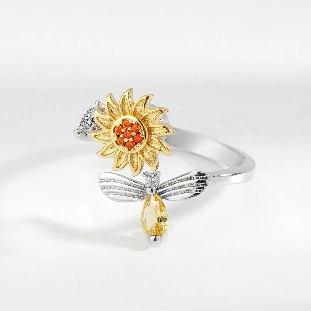 Sunflower Fidget Spinner Ring