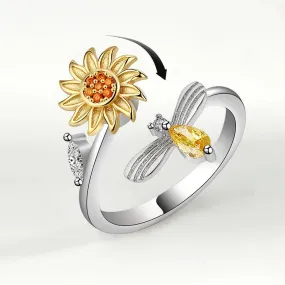 Sunflower Fidget Spinner Ring