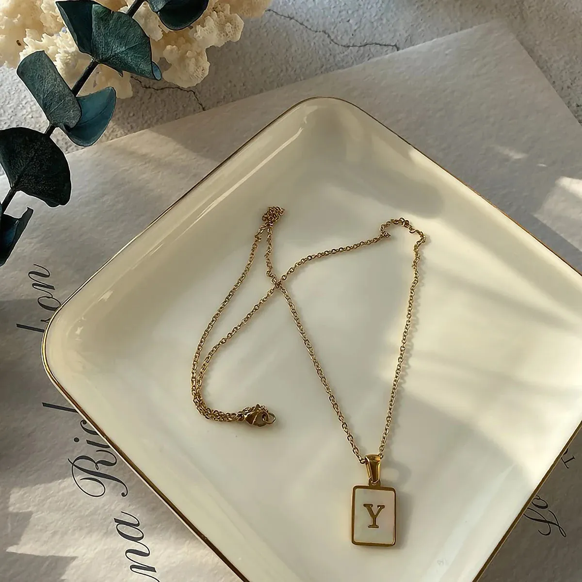 Szjinao 26 Letters Necklace 18k Gold 100% Real With Certificate Pendant For Women AU750 Unique Jewelry Luxury Birthday Gift Sale