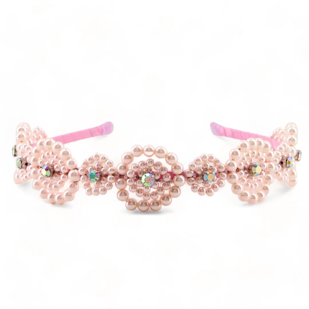 The Agatha Pink Pearl Girls Headband