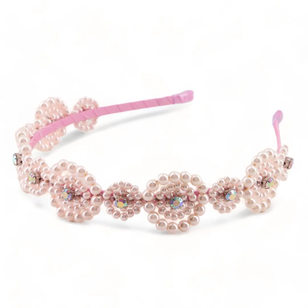 The Agatha Pink Pearl Girls Headband