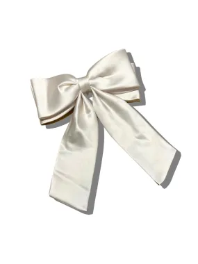 The Perfect Long Satin Hair Bow Barrette