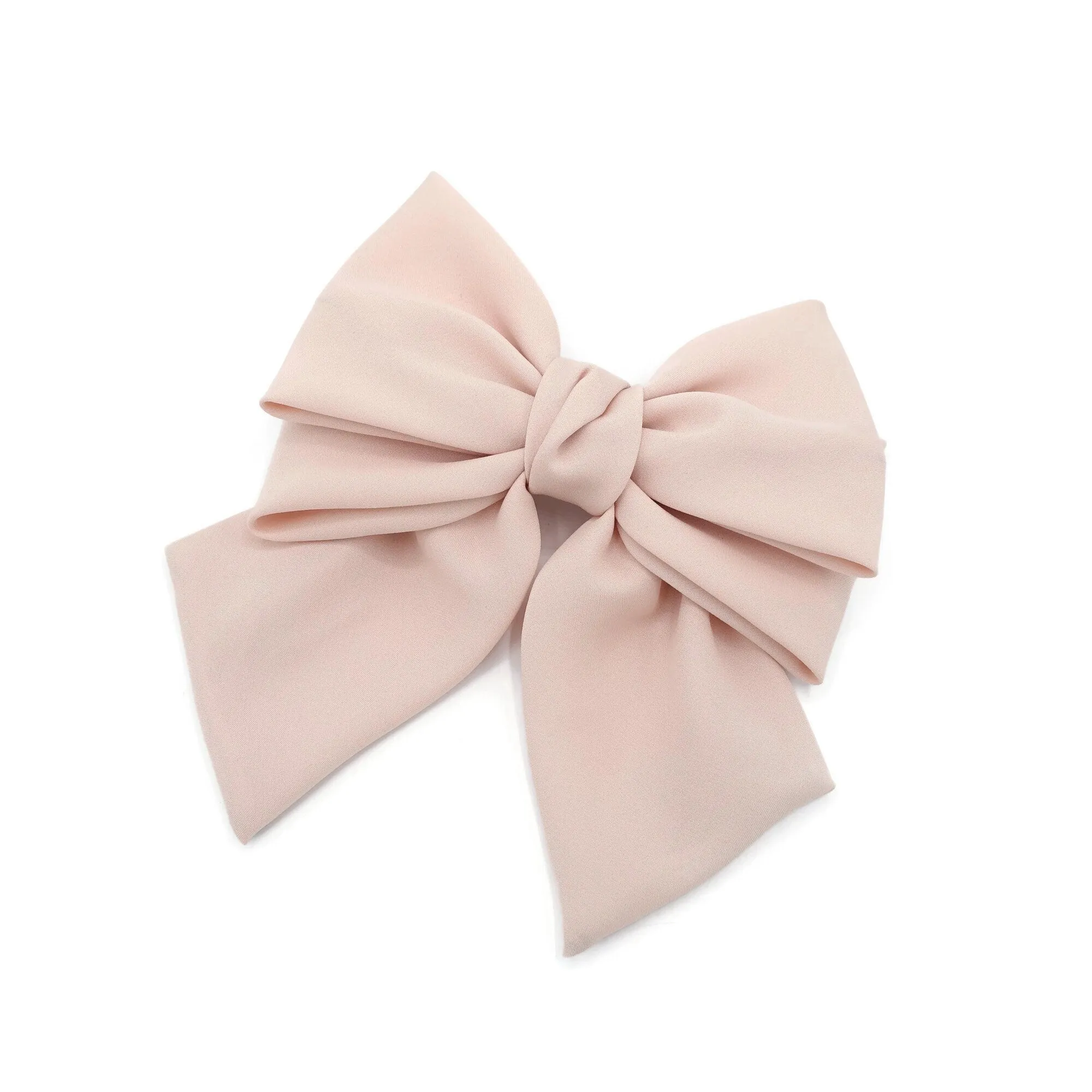 thick double layered tail hair bow chiffon hair barrette for women