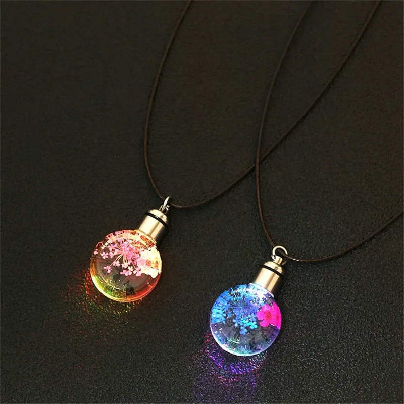 Tree Of Life Glass Ball Rope Chain Pendant