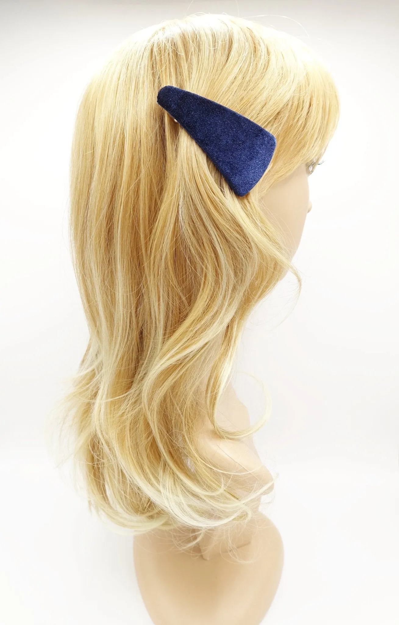 triangle velvet french barrette Fall Winter women hair accessory