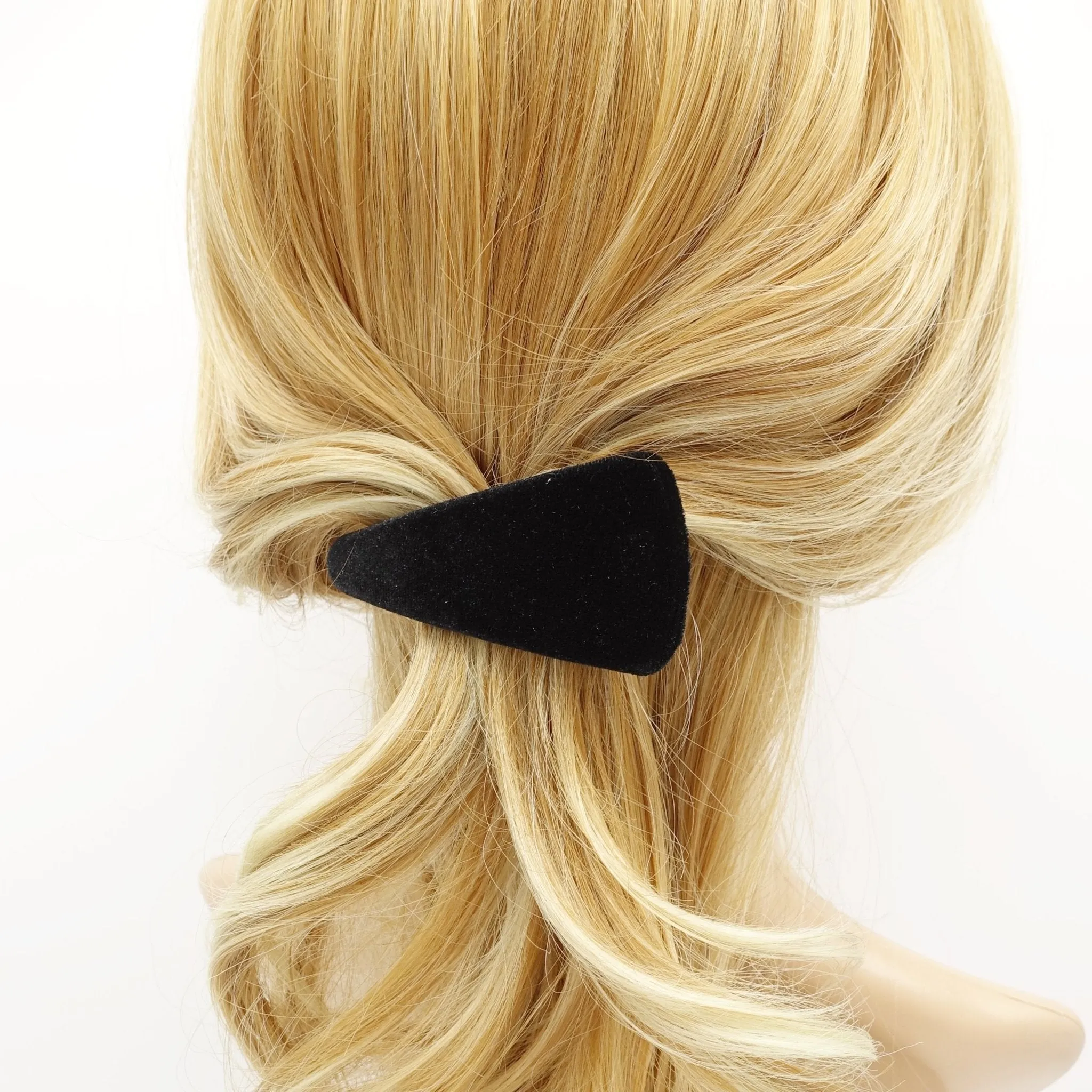 triangle velvet french barrette Fall Winter women hair accessory