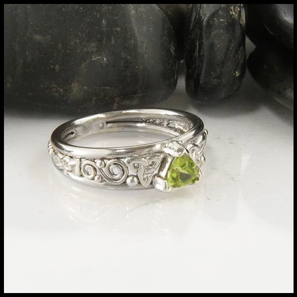 Trilliant Peridot Custom Ring