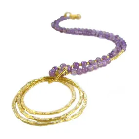 Triple Hoop Amethyst Necklace