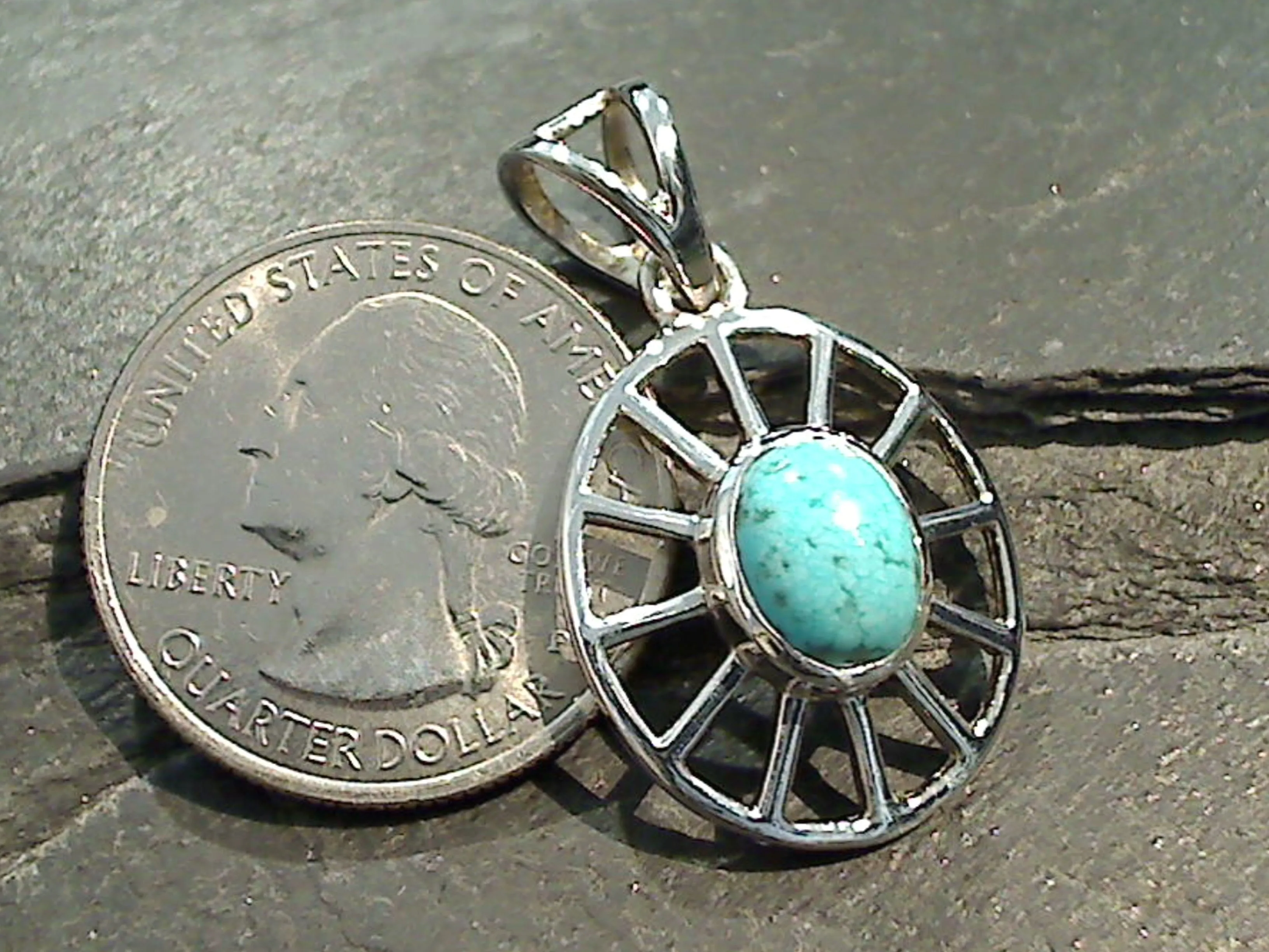 Turquoise, Sterling Silver Pendant