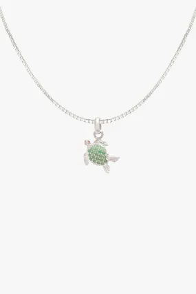 Under the sea turtle necklace silver