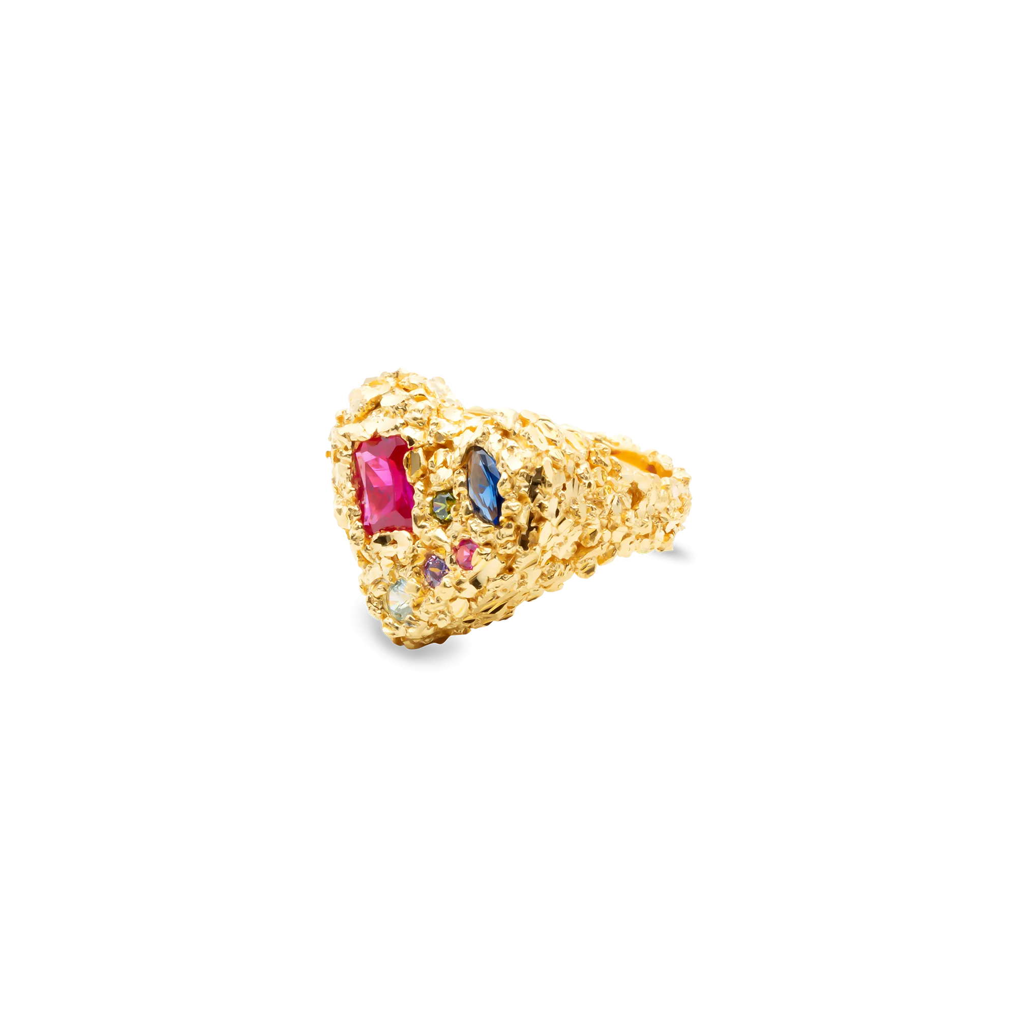 VC035 Multi Stone Heart Ring